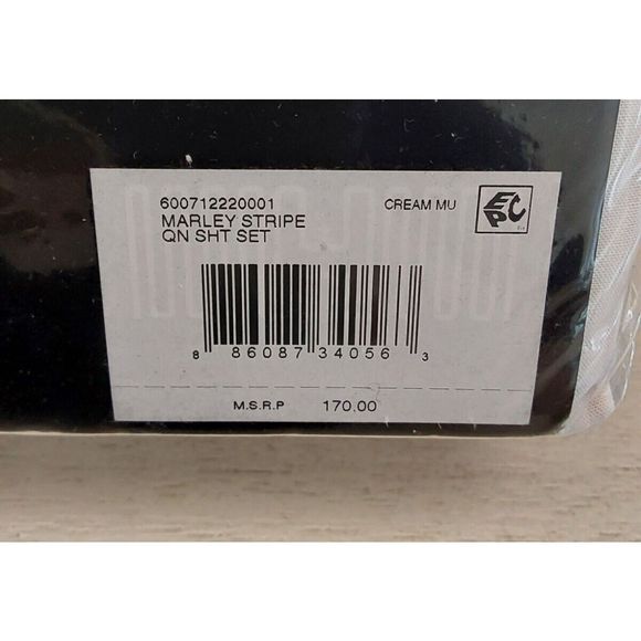 Ralph Lauren MARLEY STRIPE Cream Multi 100% Cotton Queen Sheet Set Bedding - Picture 9 of 10